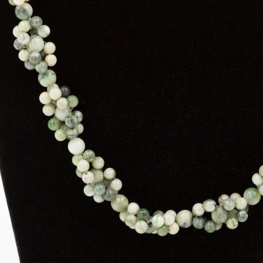 River Blossom Jade Woven Necklace