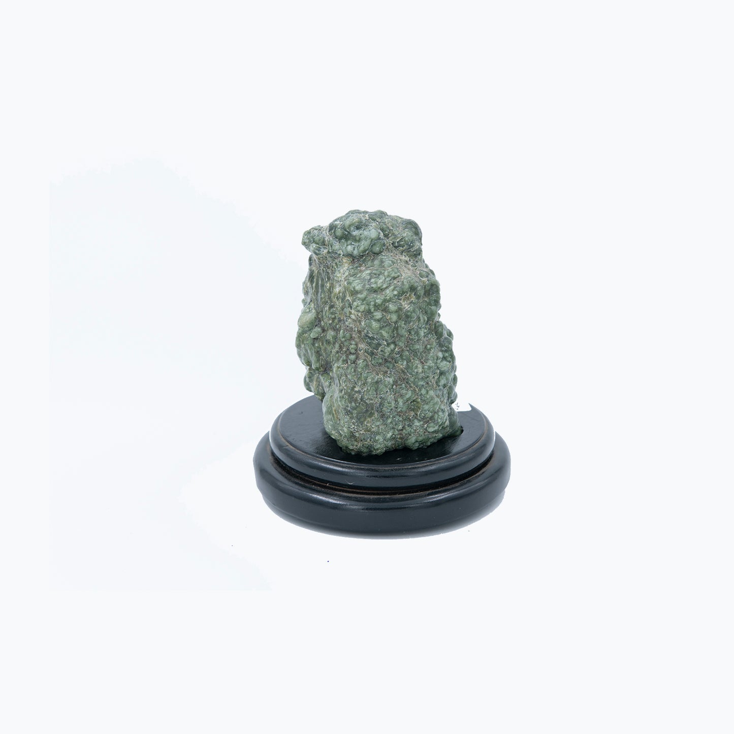 Mendocino California Botryoidal Jade Masterpiece.  Exquisite jade floater nugget.  Size of Jade stone is approx. 4x4x3 inches.  A floater Botryoidal Jade nugget is one that has no attachment to the jade body of the deposit and is extremely rare.