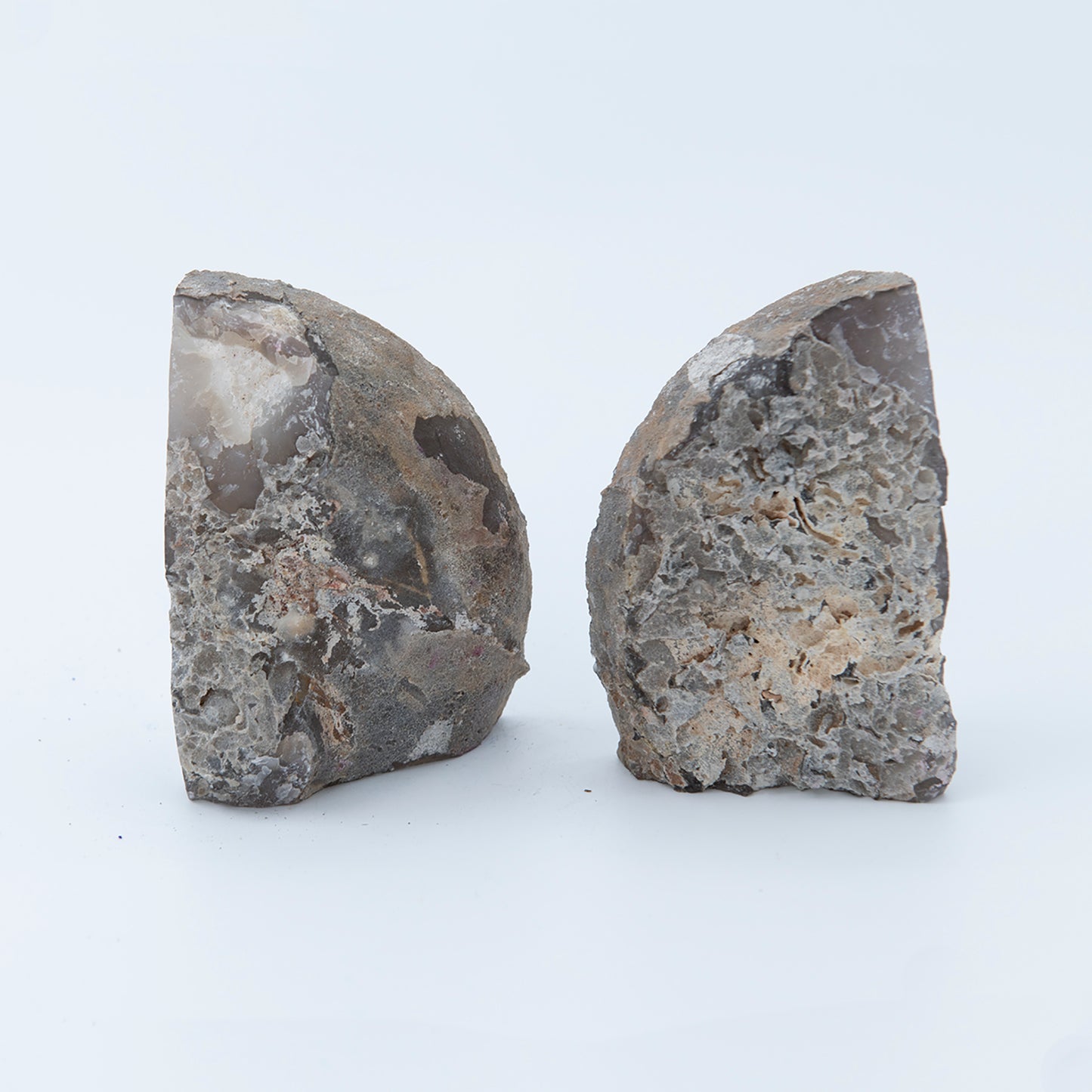 Large Starburst Quartz and Clear Agate Book Ends