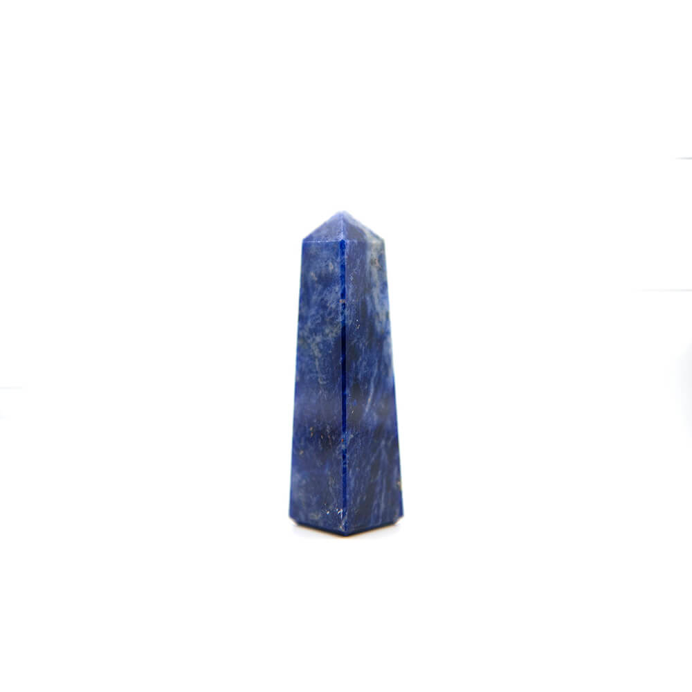 Deep blues & whites with pyrites in these towers. These are 3.5 inches tall and almost 1 inch square at the base. Nicely cut and polished. From Afghanistan.