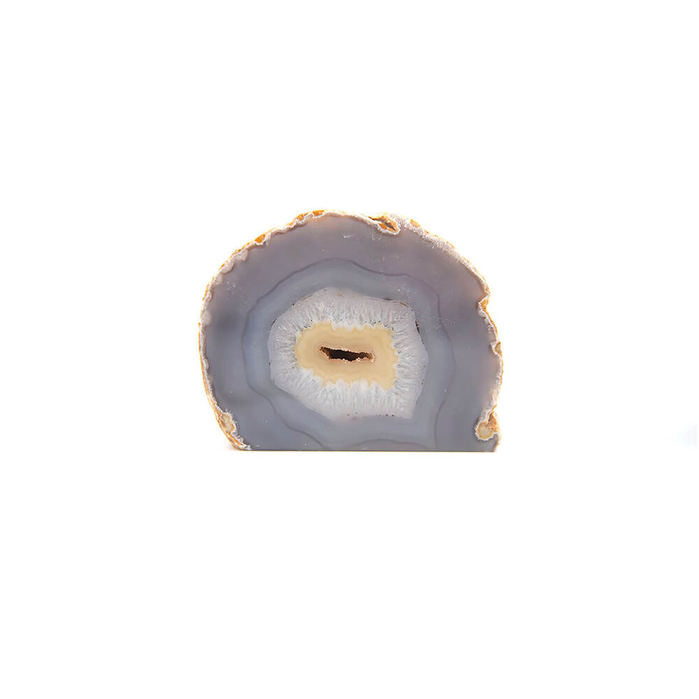 Brazilian Agate. Thick heavy piece. Nice natural color stand up. 3.5x3x3 inches. Brazilian Agate is said to assist in grounding, protection and stability.