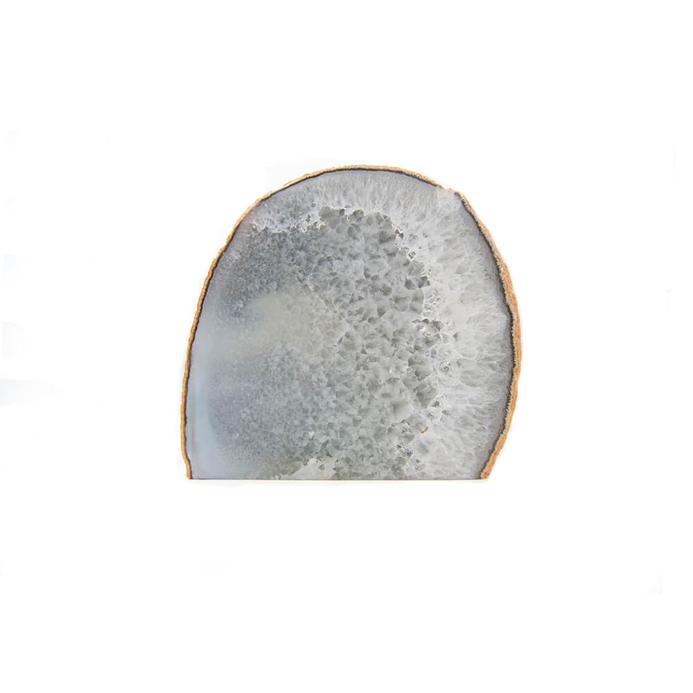 Uniquely patterned Brazilian Agate. Over 7x7x4 inches in size and weighing 14 pounds.  Captivating translucent crystal pattern.  A very large and powerful piece.  Agate is said to assist in grounding, protection and stability.  The surrounding Quartz is said to amplify the power of the Agate.