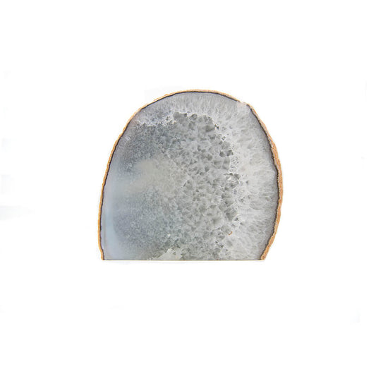 Uniquely patterned Brazilian Agate. Over 7x7x4 inches in size and weighing 14 pounds.  Captivating translucent crystal pattern.  A very large and powerful piece.  Agate is said to assist in grounding, protection and stability.  The surrounding Quartz is said to amplify the power of the Agate.