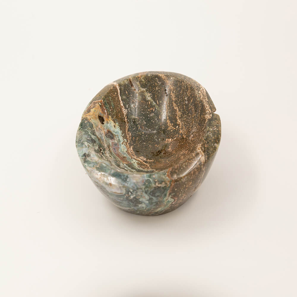 Rare Ocean Jasper from Madagascar.  Beautiful orbicular patterns.  This stone has become much more rare since its sole deposit has no more stock.