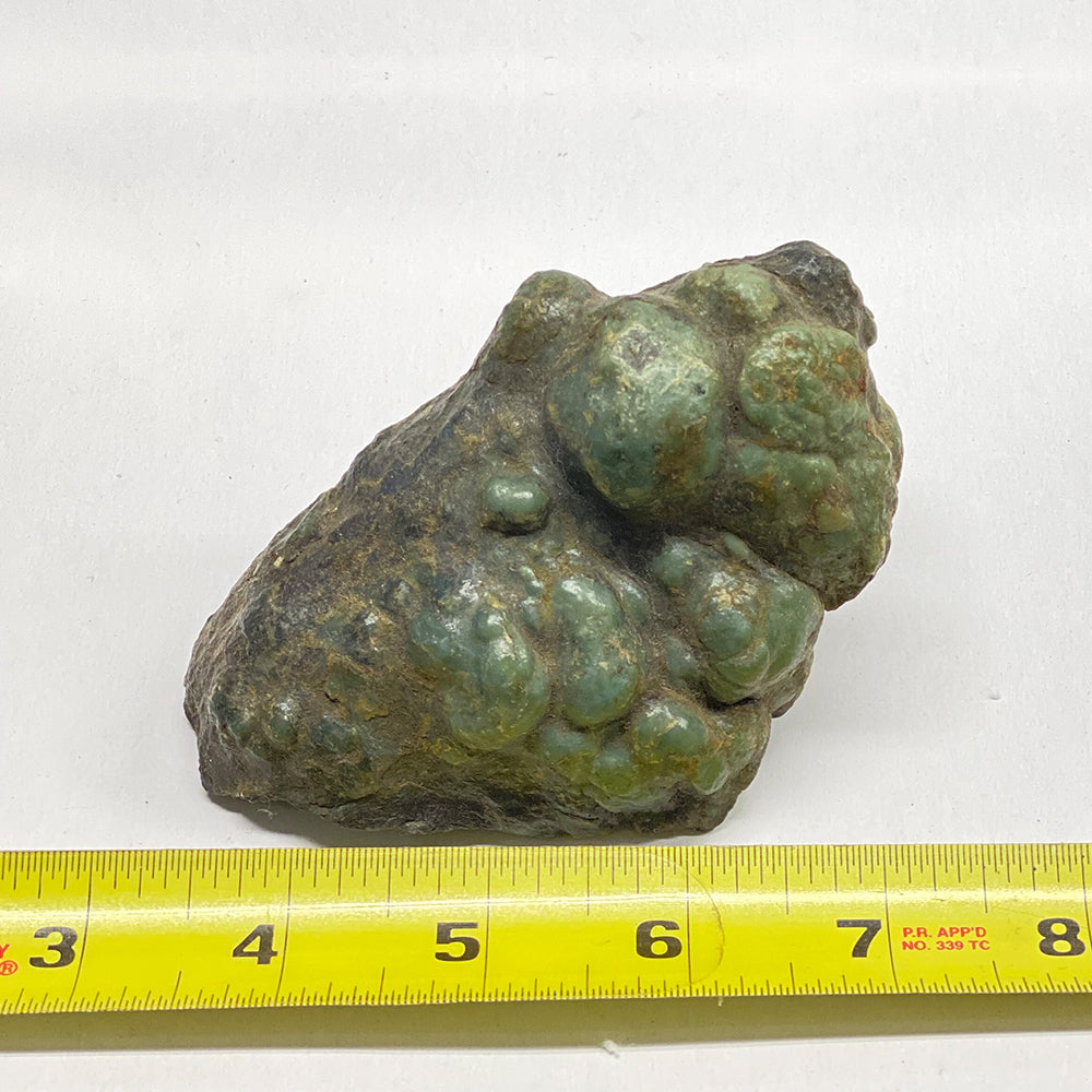 Eel River California Botryoidal Jade Nugget. Big bubbles on this 4.5 inch beauty. Smooth green bubbles with contrasting black matrix. A real showpiece.