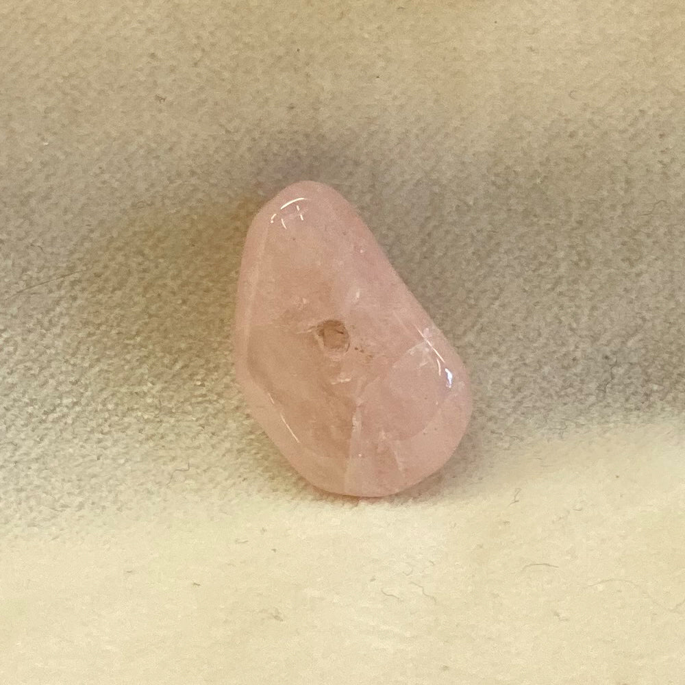 Handmade free form Morganite Beads. Translucent pretty pink. Stringing hole approx. 1mm. Size: approx. .75 in.