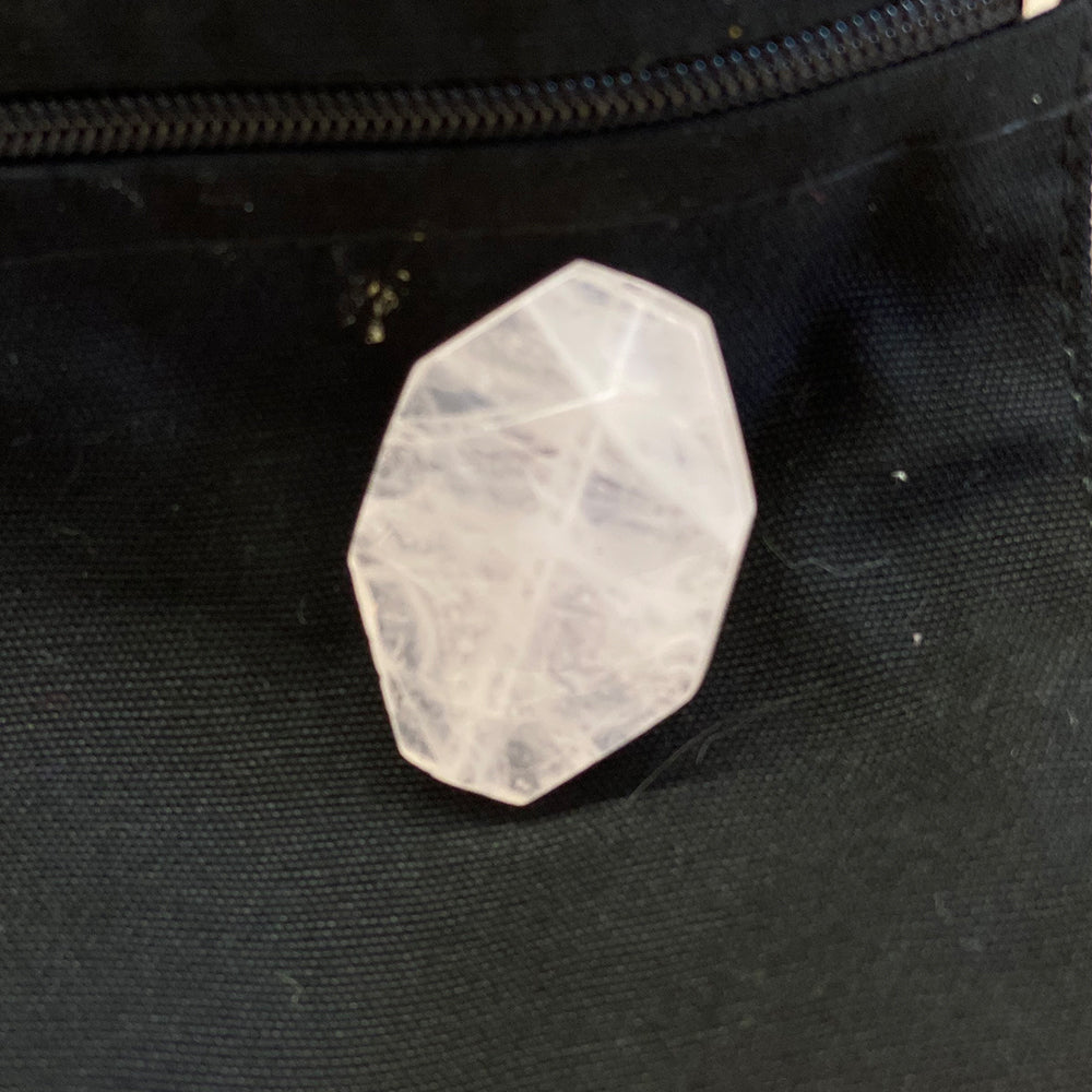 Rose Quartz bead with hole for stringing. Delicate pale pink color with nice polish and translucency. Size: 1.5 x 1 inch. Rose Quartz is said to be the stone of Love in old lore.