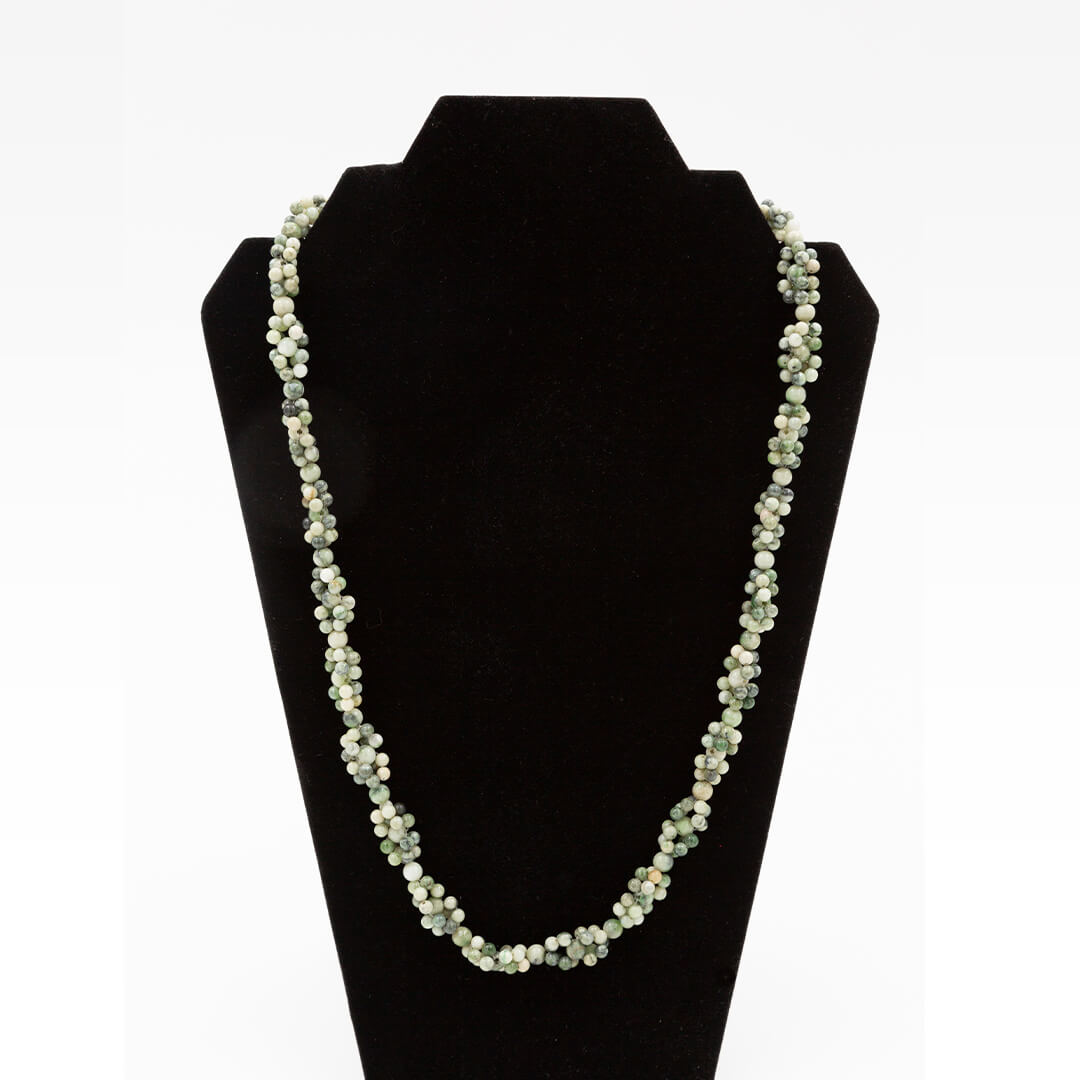 River Blossom Jade Woven Necklace