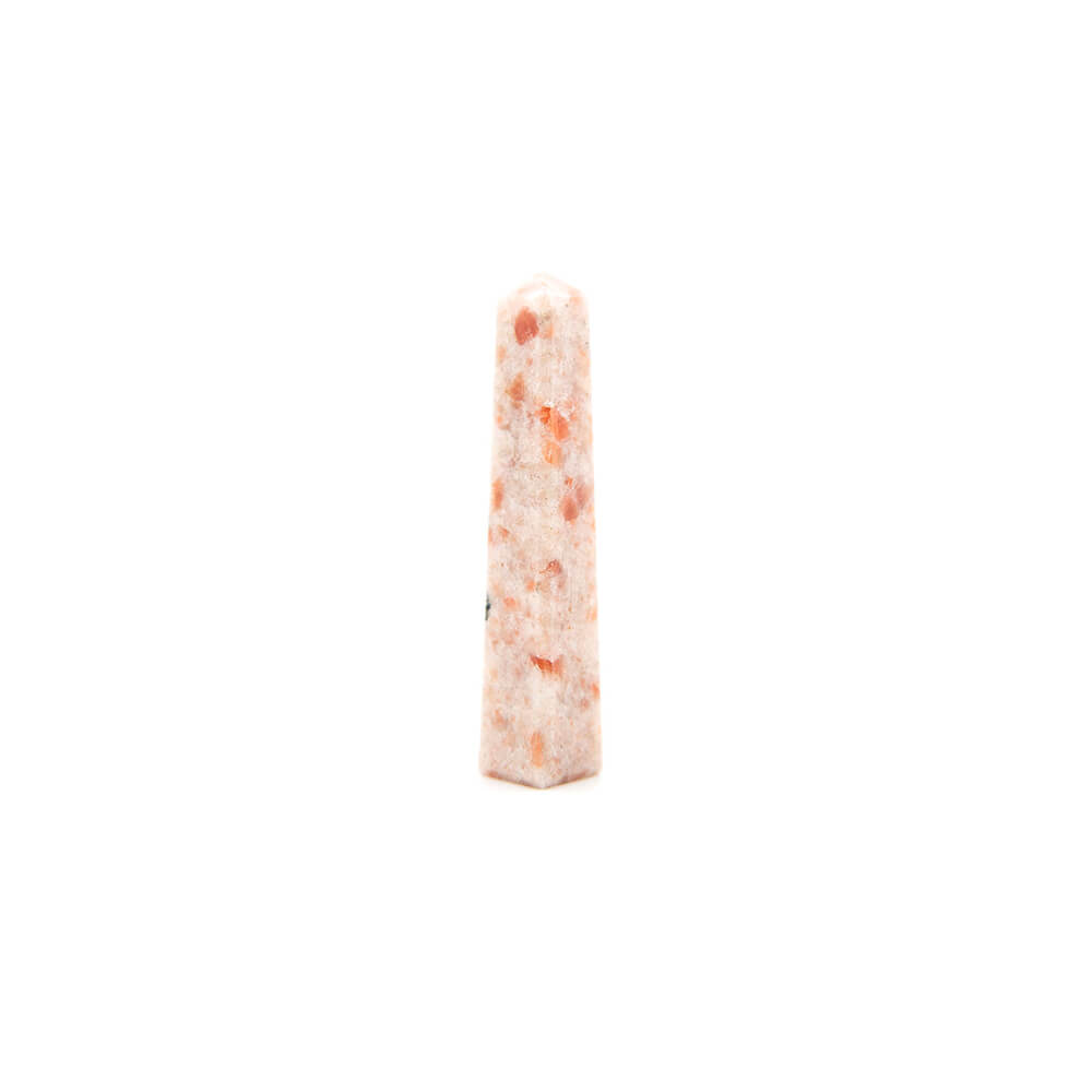Shiny schiller spots make these Sunstone beauties stand out from the tower crowd. Size ranges from a bit less then 4 inches to a bit more than 4 inches.  Sunstone is considered to bring one luck and good fortune.