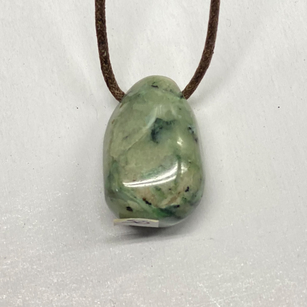 Jade Cobble Free Form Pendant.  Nice color and polish. This is California Jade from the Eel River. Size around an inch. 